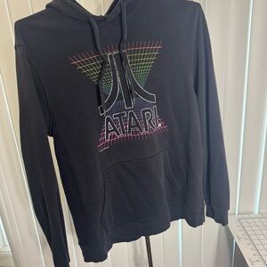 ATARI LOGO Men's Hoodie Sweatshirt Atari for OLD NAVY Black Men Size‎ Large
